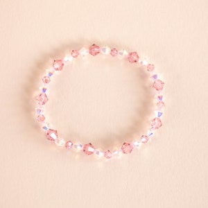 Pink and White Swarovski Crystal Bracelet