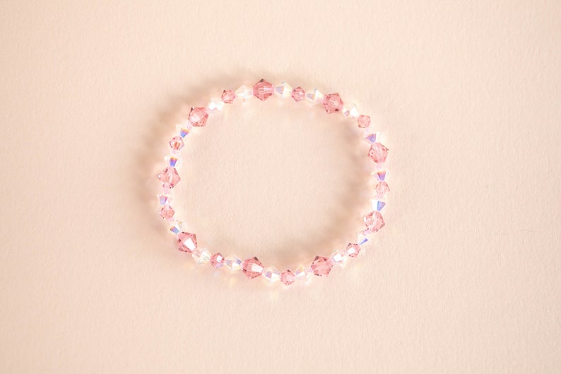 Pink and White Swarovski Crystal Bracelet