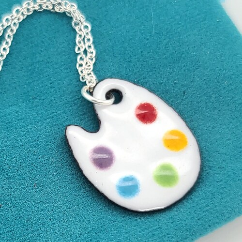 Artist Palette Earrings And Necklace Set - Painter Themed Jewelry For Art Teachers