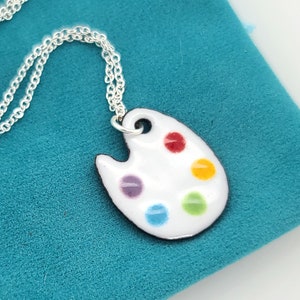 Artist Palette Necklace, gift for painter or art teacher