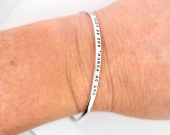 Bangle Bracelet, personalized silver bangle bracelets for women, hand stamped sterling silver bracelet, custom made