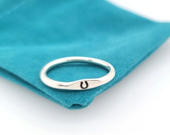 Hufeisenring Sterling Silber, Glücksbringer Stapelring