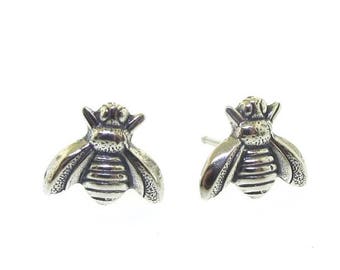 Sterling Silver Bee Stud Earrings,  post earrings