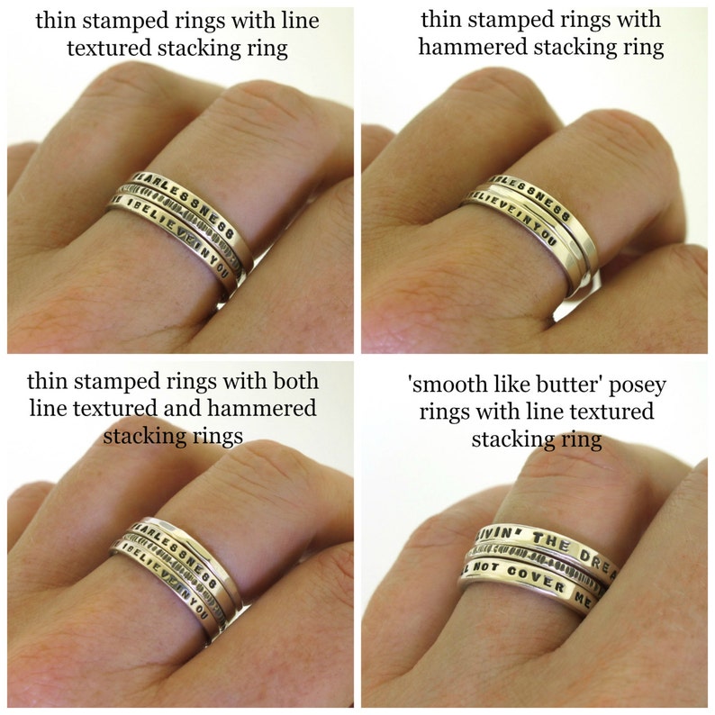 Stacking Ring stackable jewelry by Kathryn Riechert hammered ring line textured sterling silver ring