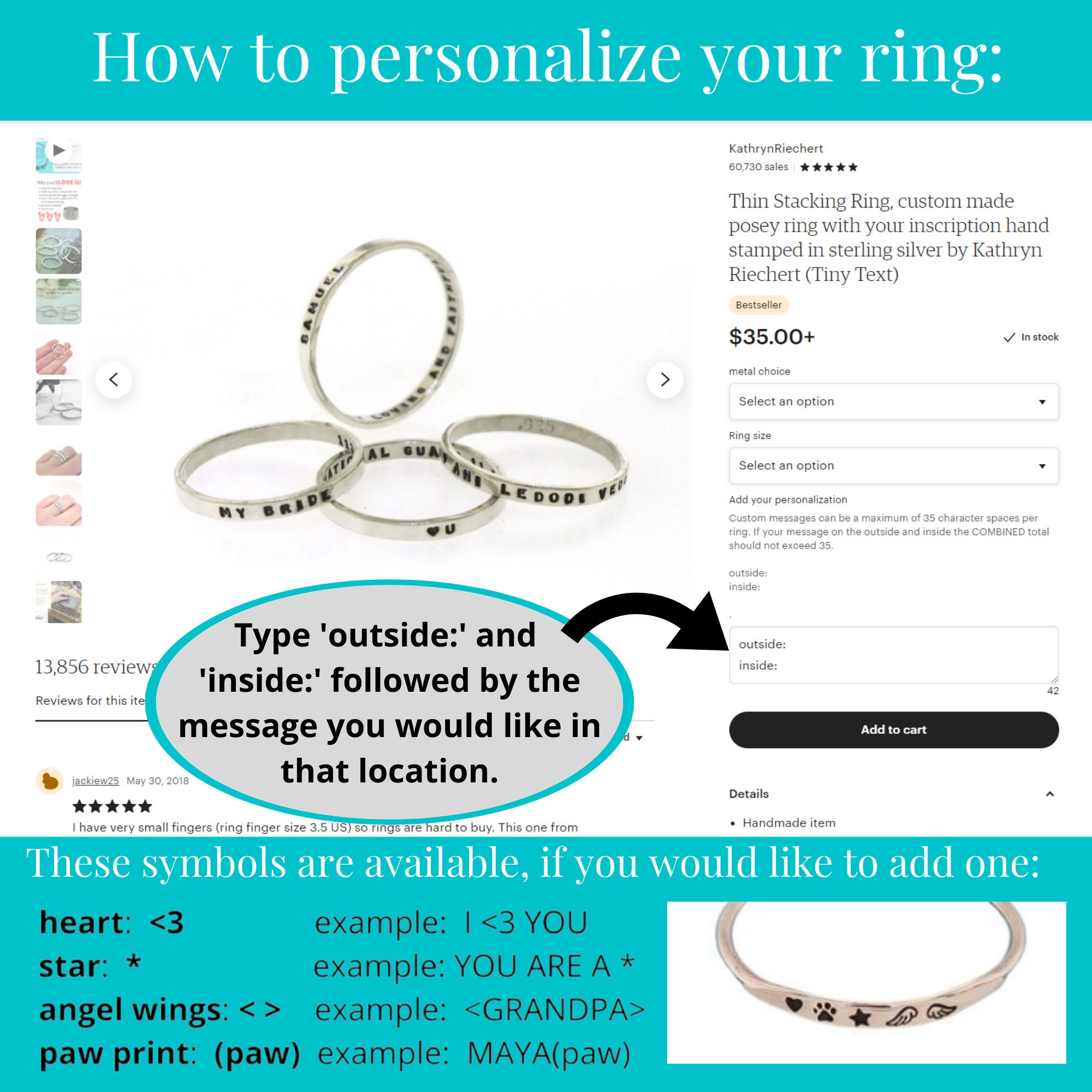 Stacking Ring Stackable Ring Personalized Ring Stack Ring Etsy