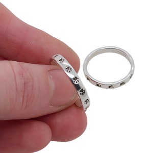 solid silver ring for dog and cat lovers, groomers, pet sitters, and more!