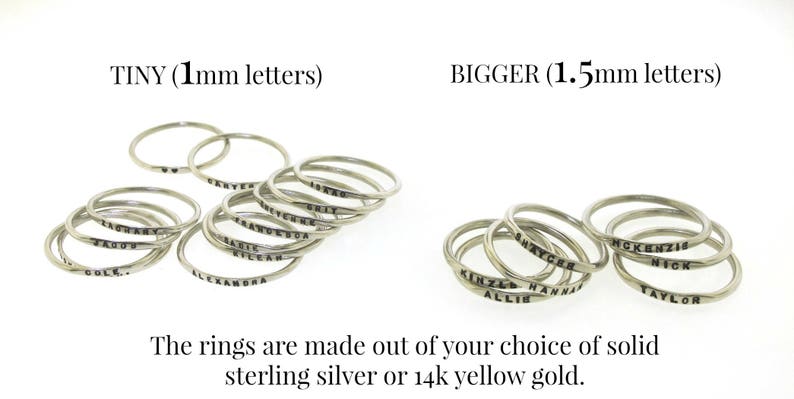 Stackable Name Ring dainty name ring personalized ring with image 8