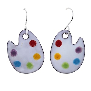 Artist Palette Earrings, gift for painter or art teacher