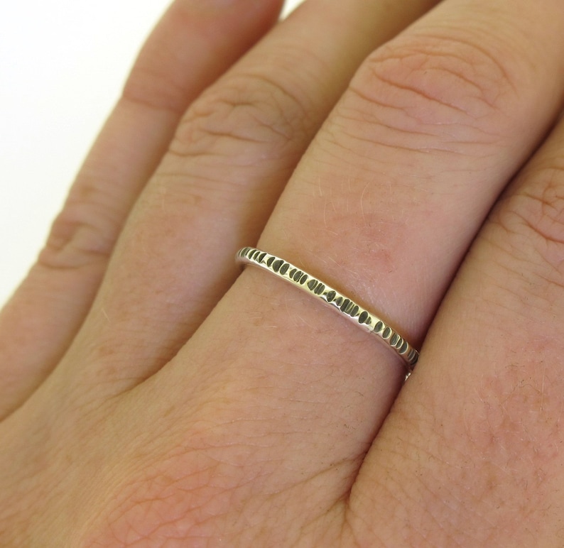 Stacking Ring stackable jewelry by Kathryn Riechert hammered ring line textured sterling silver ring