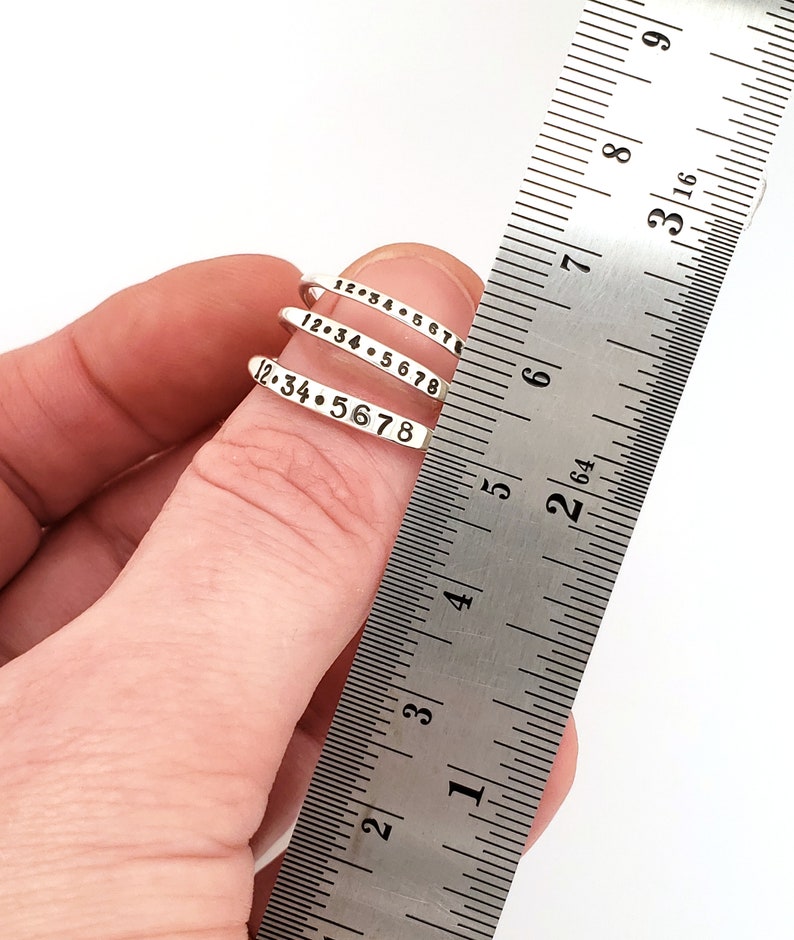 Date Ring Personalized Silver Ring With Your Date Stacking Etsy