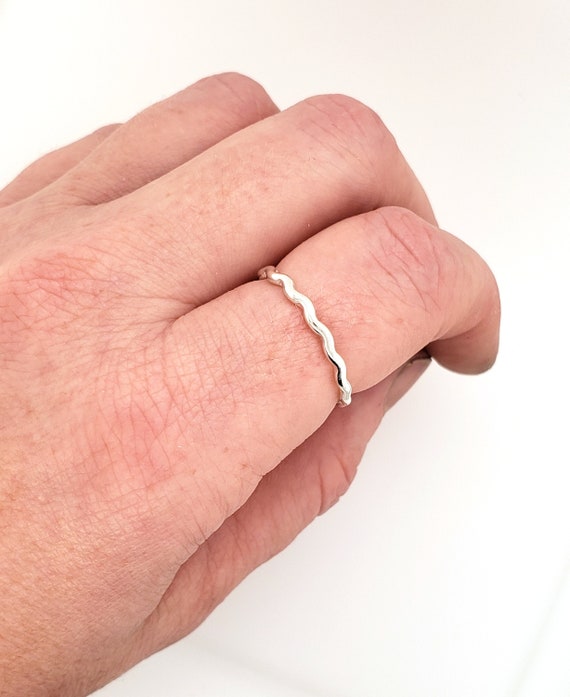 Stacking Ring stackable jewelry by Kathryn Riechert hammered ring line textured sterling silver ring