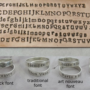 Personalized Ring custom hand stamped with your message, Sterling Silver Posey Ring Original, custom messages on the inside or outside image 4