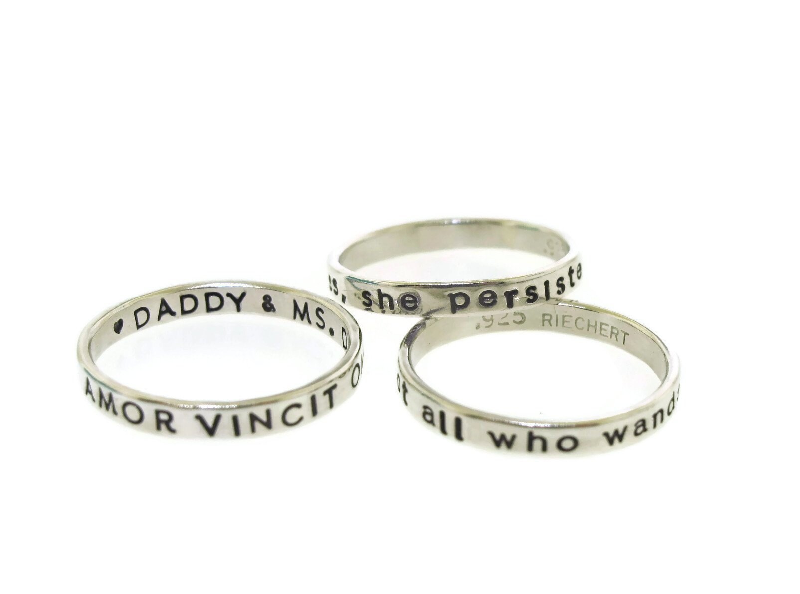 Personalized Stacking Ring, custom made posey ring with your inscript…