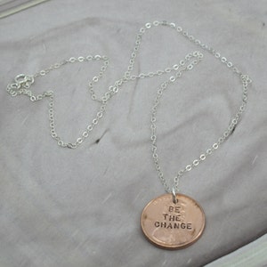 Be the Change Penny Necklace sterling silver with a coin by Kathryn Riechert image 3