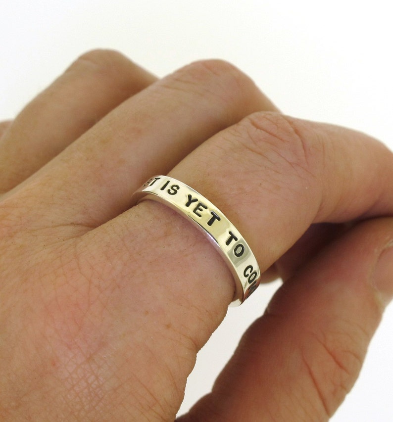 Sterling Silver Ring, THICK BAND Posey Ring, custom made ring personalized with your message, hand stamped jewelry image 9