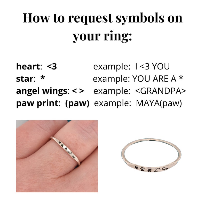 Stackable Name Ring dainty name ring personalized ring with image 2