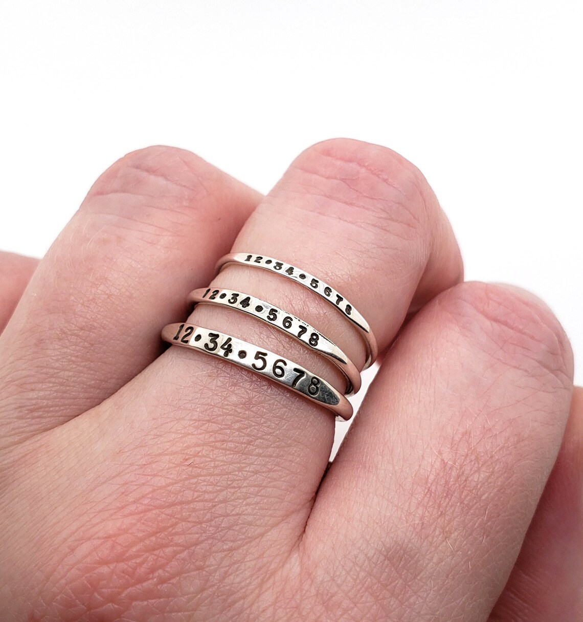 Date Ring personalized silver ring with your date stacking Etsy