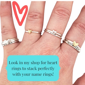 Stackable Name Ring, dainty name ring, personalized ring with your word choice, gift for mom ring, stacking ring Bild 9