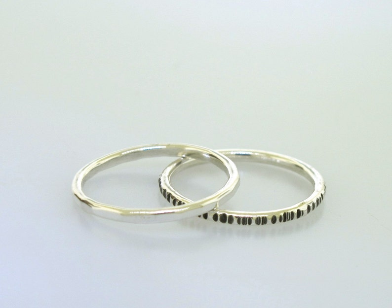 Stacking Ring stackable jewelry by Kathryn Riechert hammered ring line textured sterling silver ring