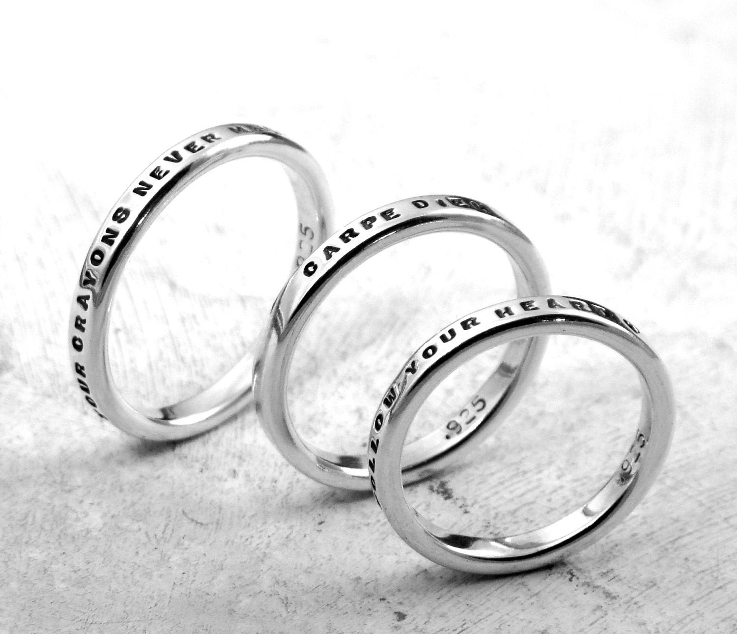 Valentine's Gift, Personalized ring in sterling silver, choose yo…