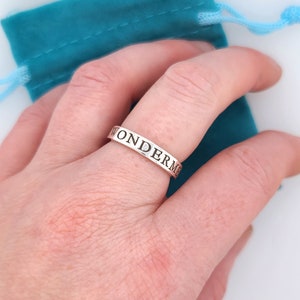 Sterling Silver Ring, THICK BAND Posey Ring, custom made ring personalized with your message, hand stamped jewelry image 6