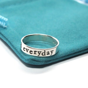 Personalized Ring custom hand stamped with your message, Sterling Silver Posey Ring Original, custom messages on the inside or outside image 7