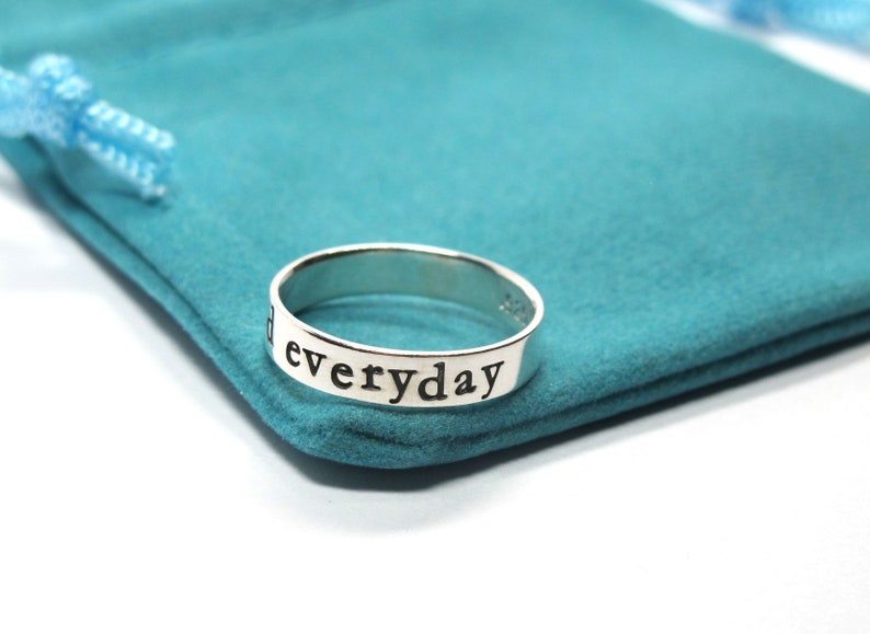 Personalized Ring custom hand stamped with your message, Sterling Silver Posey Ring Original, custom messages on the inside or outside image 7