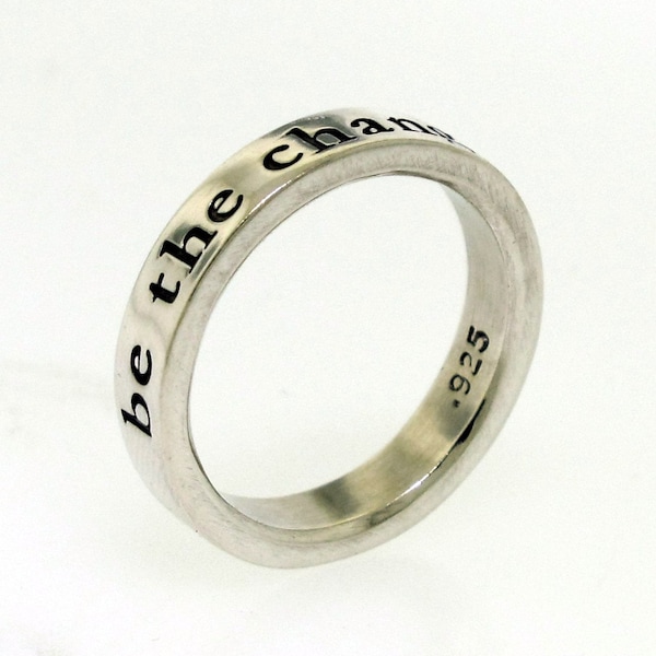 Sterling Silver Ring, THICK BAND Posey Ring, custom made ring personalized with your message, hand stamped jewelry