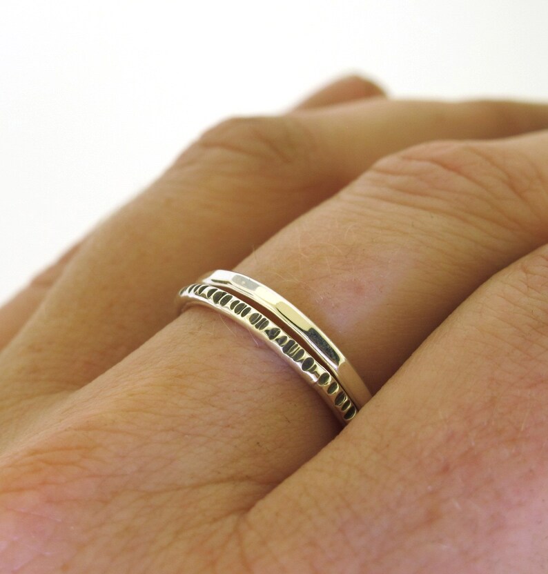Stacking Ring stackable jewelry by Kathryn Riechert hammered ring line textured sterling silver ring