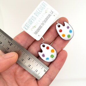 thumbnail image 2 of Artist Palette Earrings Painter Earrings Art Earrings 2 of 14