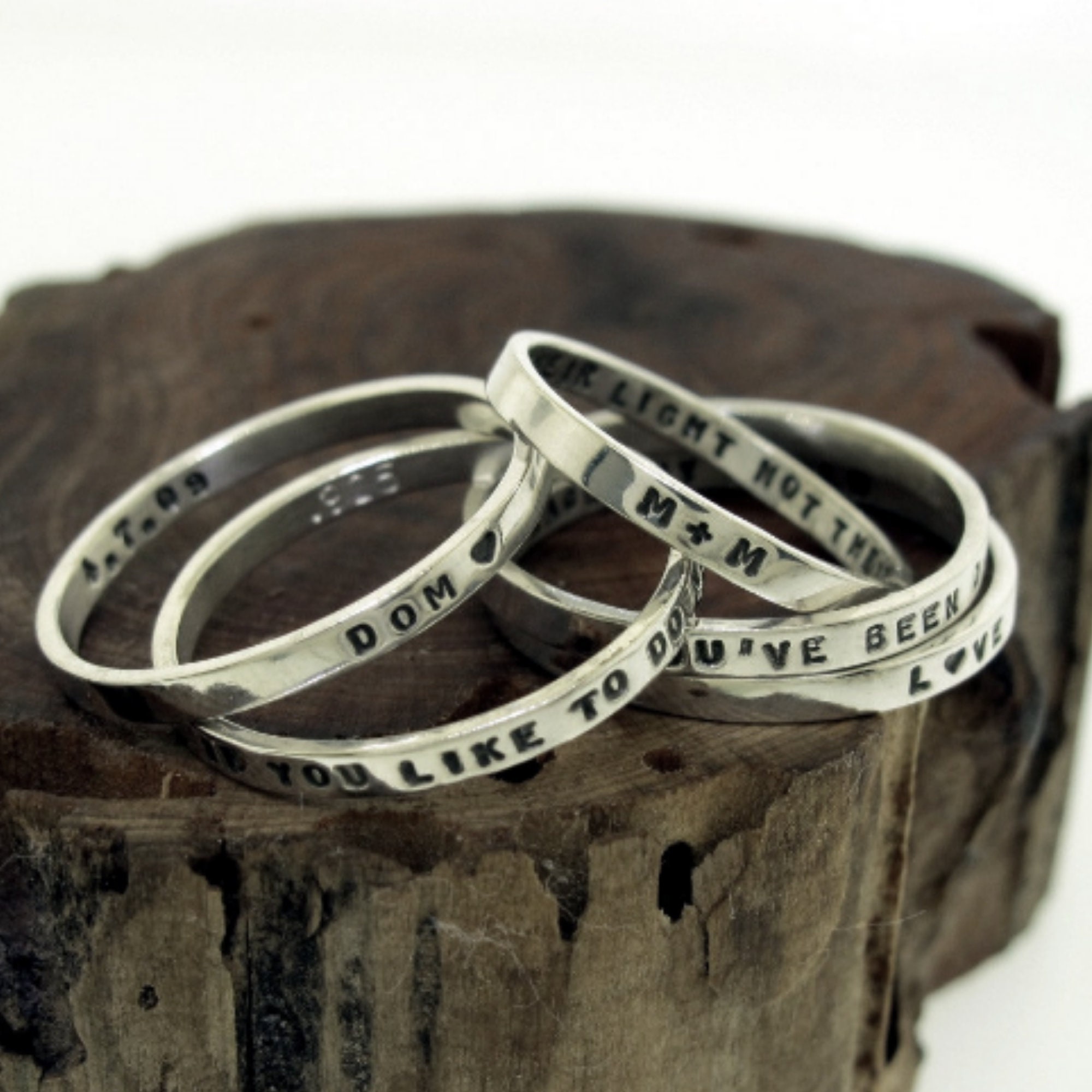 Stacking Ring Stackable Ring Personalized Ring Stack Ring Etsy