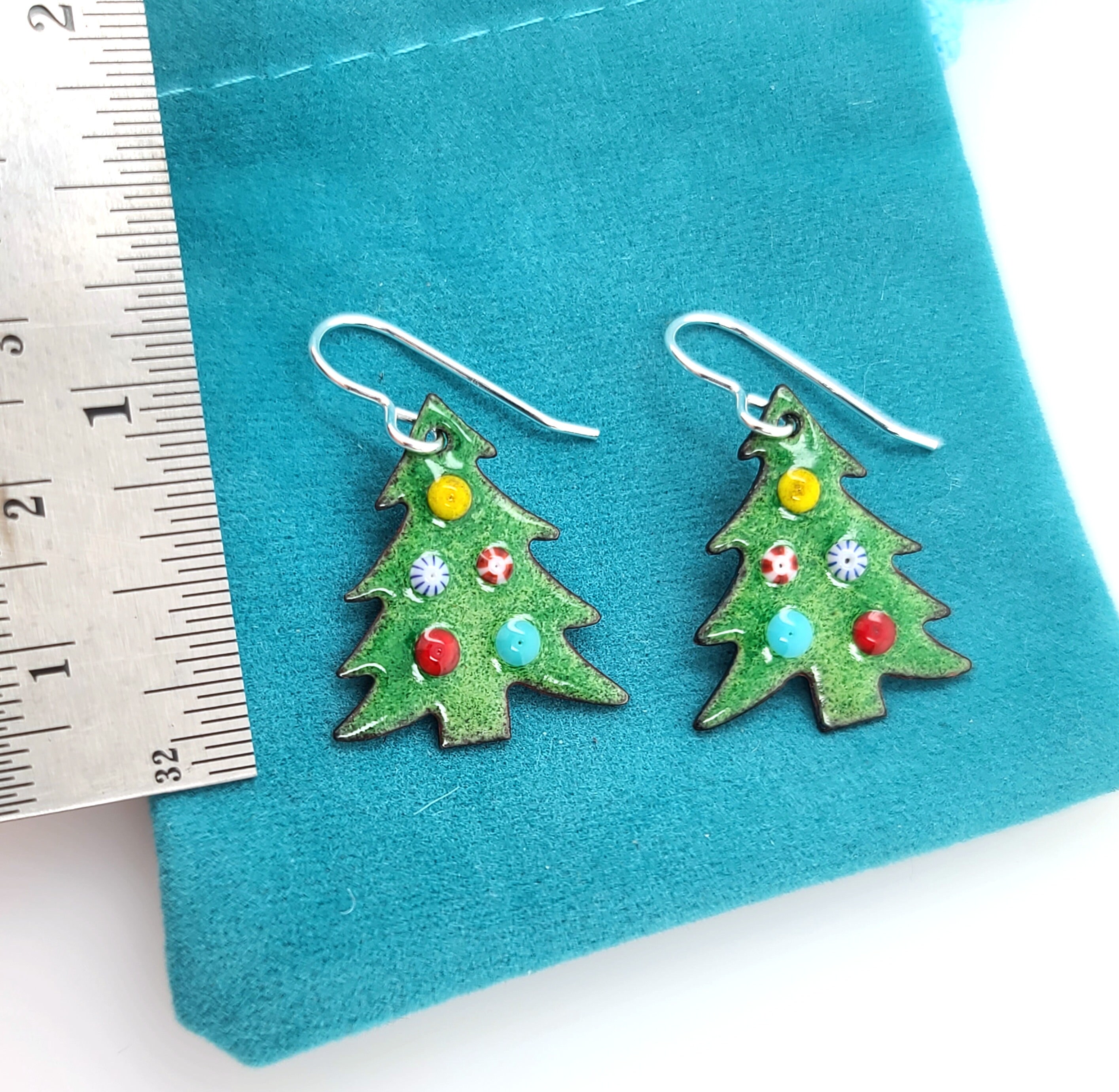 Christmas Tree Earrings Holiday Jewelry Holiday Earrings Etsy