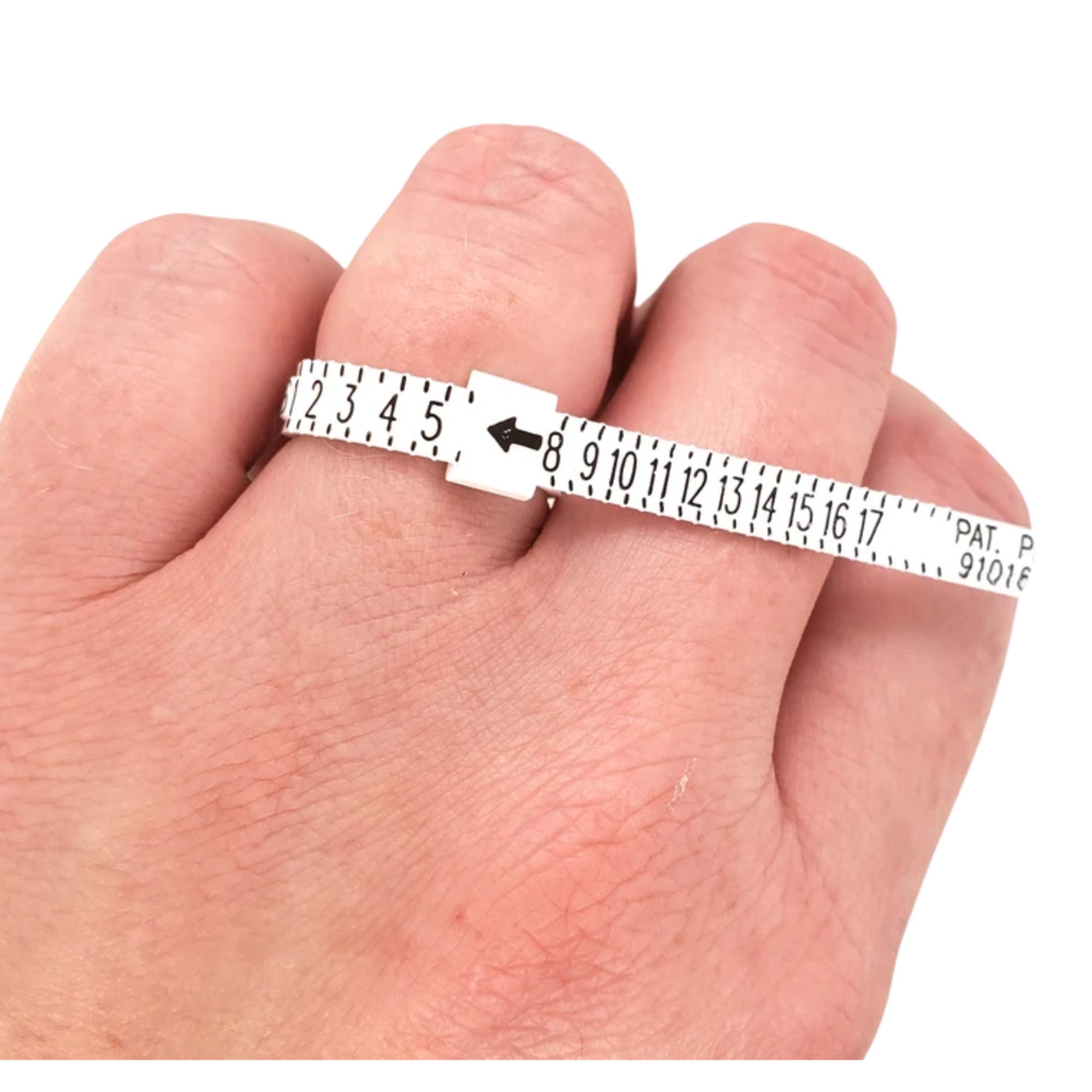 Tool, Multisizer™ ring sizing gauge, acrylic, white. Sold per pkg