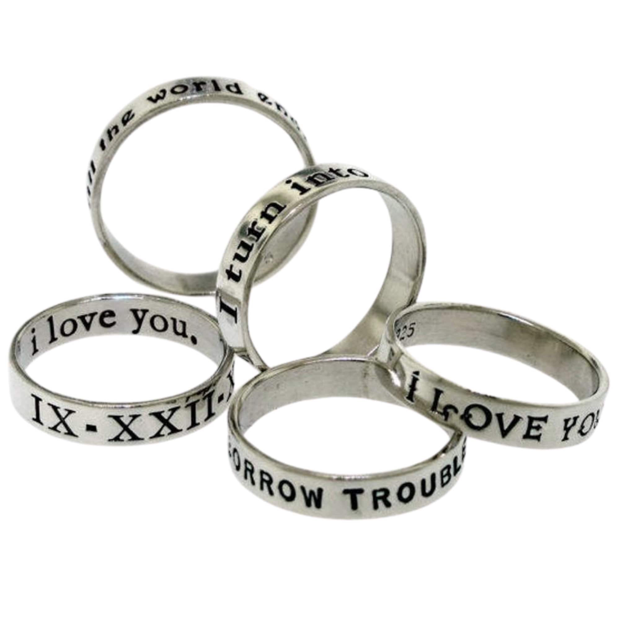 Personalized Ring custom hand stamped with your message, Sterling Sil…