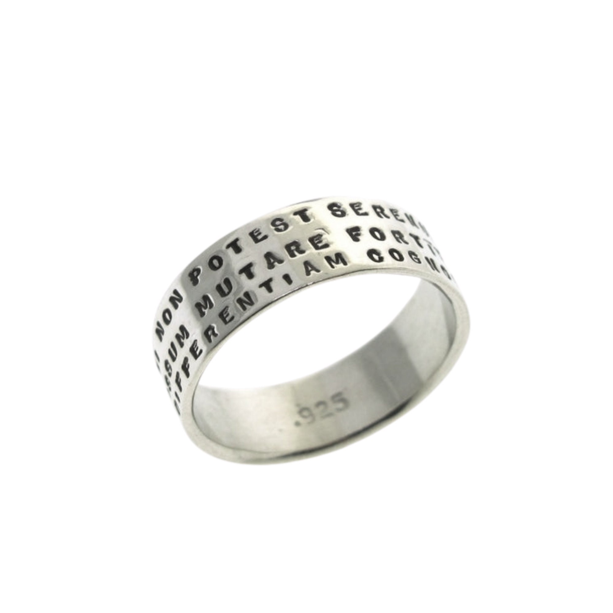 Posey Ring,  personalized ring, hand stamped sterling silver ring wit…
