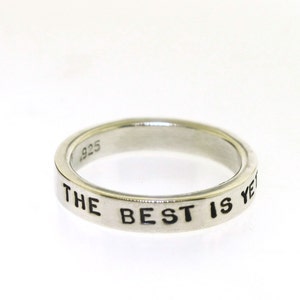 Sterling Silver Ring, THICK BAND Posey Ring, custom made ring personalized with your message, hand stamped jewelry image 8