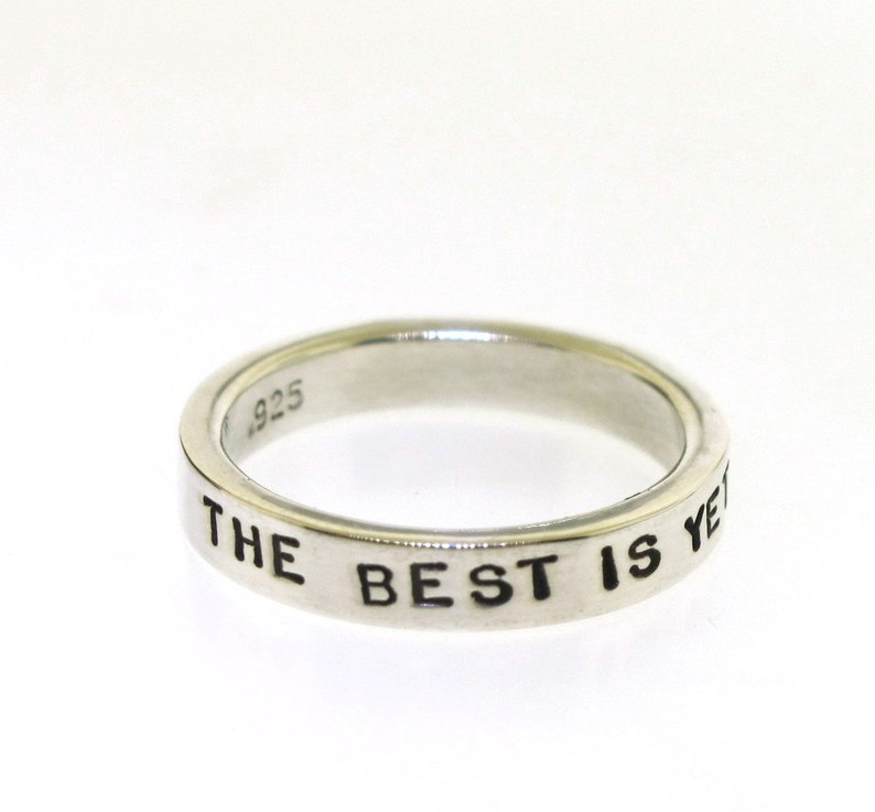 Sterling Silver Ring, THICK BAND Posey Ring, custom made ring personalized with your message, hand stamped jewelry image 8