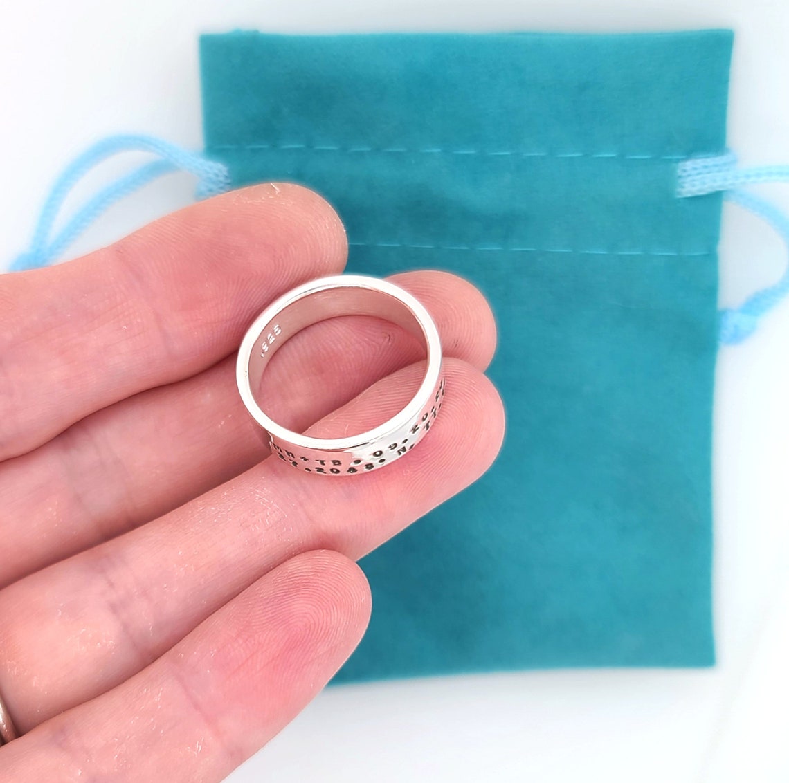 Posey Ring Personalized Ring Hand Stamped Sterling Silver Etsy