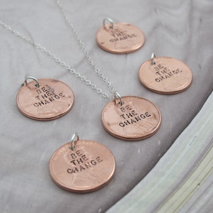 Be the Change Penny Necklace sterling silver with a coin by Kathryn Riechert image 4