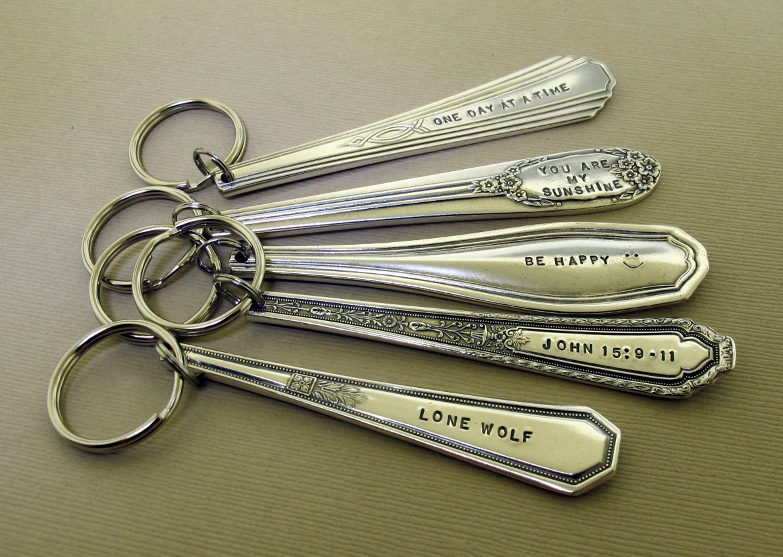 Custom Key Chain Vintage Key Chain Stamped Message on Etsy