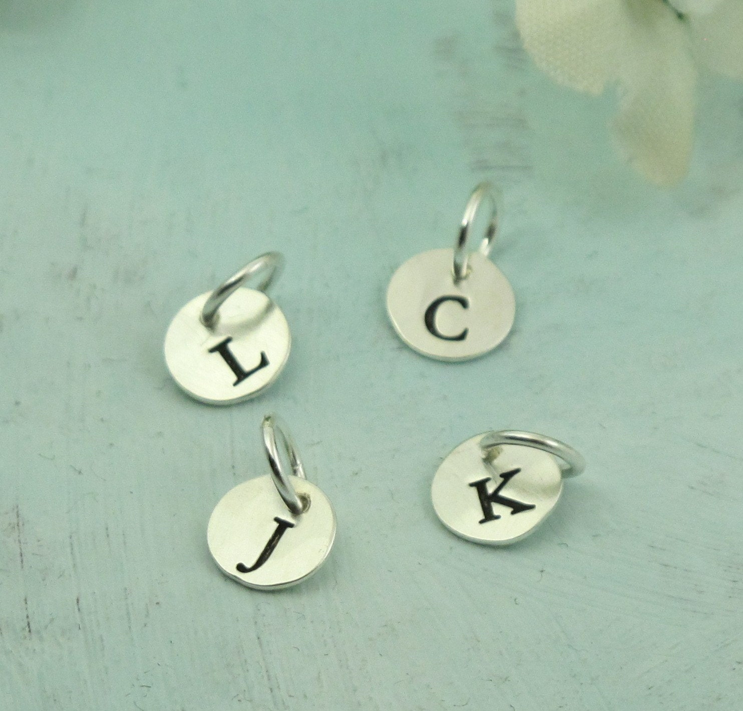 Letter Charm La Petite, initial charm, letter disc charm, sterling si…