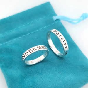 Sterling Silver Ring, THICK BAND Posey Ring, custom made ring personalized with your message, hand stamped jewelry image 7