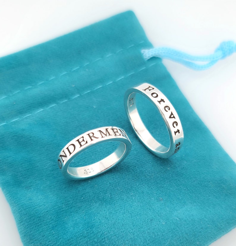 Sterling Silver Ring, THICK BAND Posey Ring, custom made ring personalized with your message, hand stamped jewelry image 7