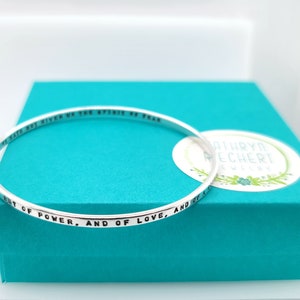 Bangle Bracelet, personalized silver bangle bracelets for women, hand stamped sterling silver bracelet, custom made 画像 10