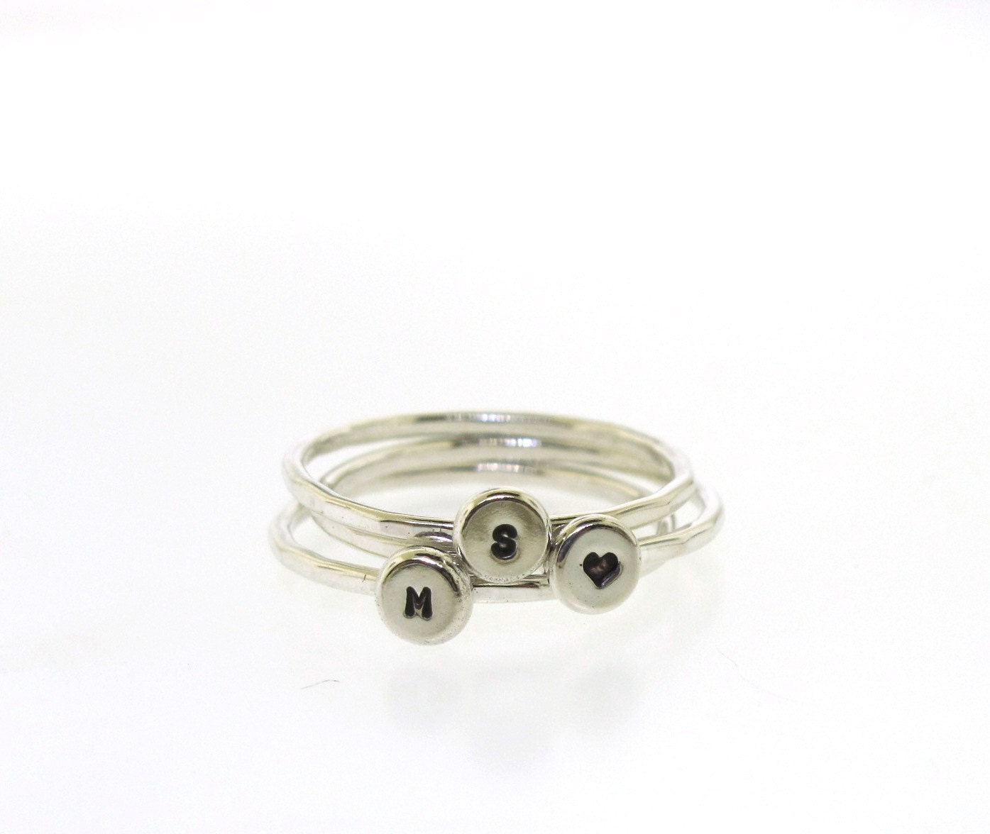 Stacking Initial Ring, custom letter ring with your personalized choi…