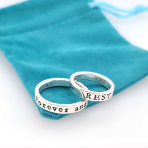 Sterling Silver Ring, THICK BAND Posey Ring, custom made ring personalized with your message, hand stamped jewelry image 3