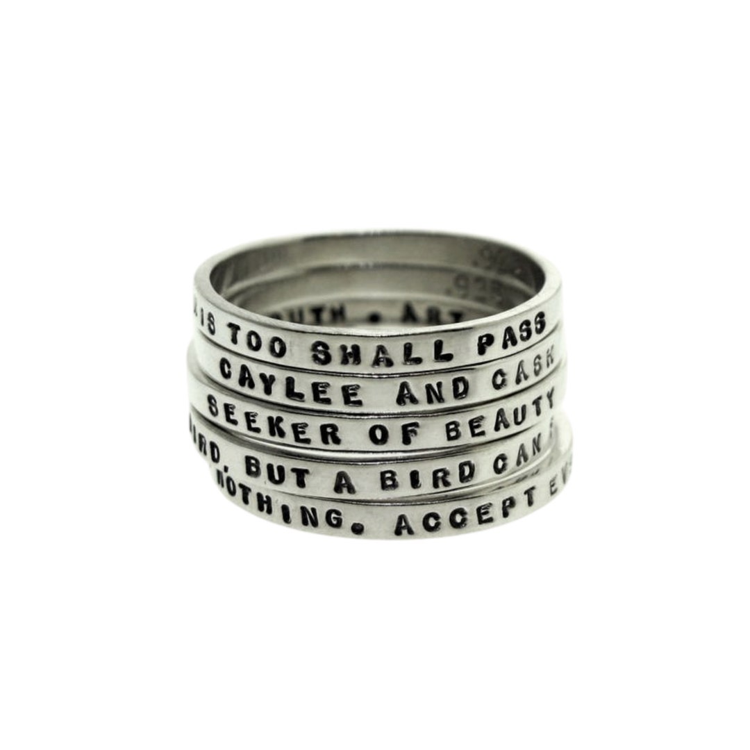 Stacking Ring Stackable Ring Personalized Ring Stack Ring Etsy