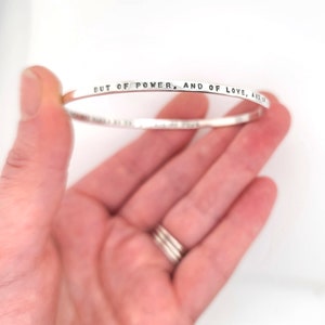 Bangle Bracelet, personalized silver bangle bracelets for women, hand stamped sterling silver bracelet, custom made 画像 9