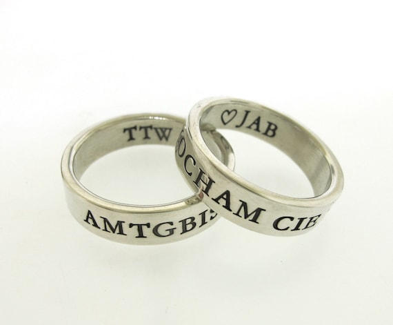Promise Ring Silver Posy Ring 3 mm wide Pure Silver Personalized Ring