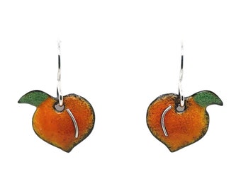 Boucles d'oreilles de pêche, bijoux de fruits de pêche de Géorgie